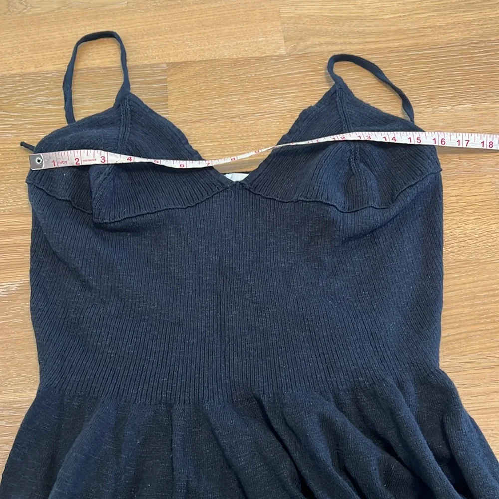 Free people Black sweater Spaghetti Strap Midi Dress size XL NWOT
